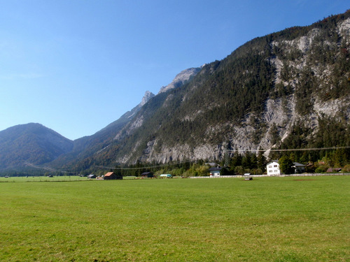 Facing southeast from the Austrian gas station.